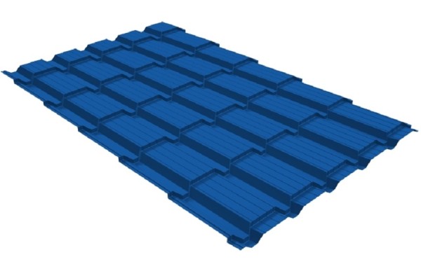Металлочерепица GL квадро профи 0,4 PE RAL 5005 сигнальный синий купить в Альметьевске