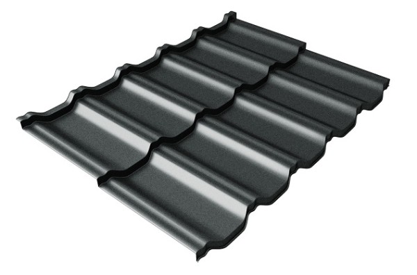 Металлочерепица модульная Квинта Uno Grand Line c 3D резом 0,5 Satin RAL 7016 антрацитово-серый купить в Альметьевске