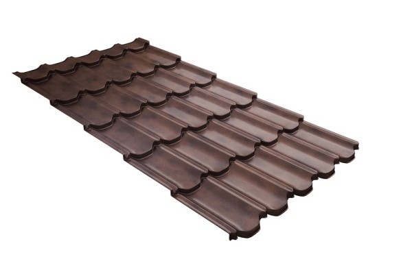 Металлочерепица квинта плюс с  3D резом 0,45 Safari Twincolor Brown купить в Альметьевске