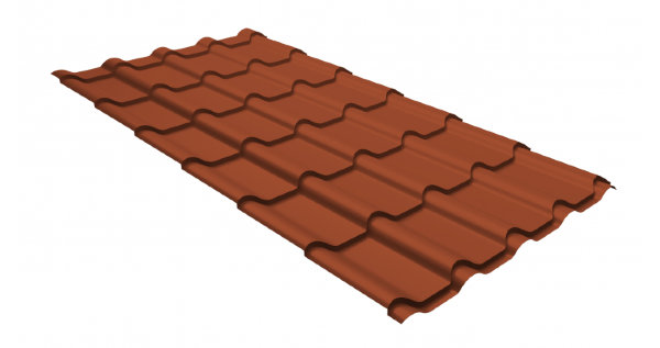 Металлочерепица камея GL 0,5 GreenCoat Pural Matt RR 750 кирпично-красный (RAL 8004 терракота) купить в Альметьевске