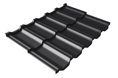 Металлочерепица модульная Квинта Uno Grand Line c 3D резом 0,5 Satin Мatt RAL 9005 черный купить в Альметьевске