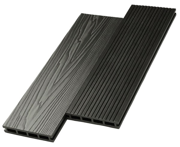 Террасная доска ДПК NanoWood двусторонняя New 3D тиснение + вельвет Графит купить в Альметьевске