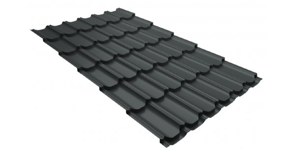 Металлочерепица квинта плюс 0,5 GreenCoat Pural Matt RR 23 темно-серый (RAL 7024 мокрый асфальт) купить в Альметьевске